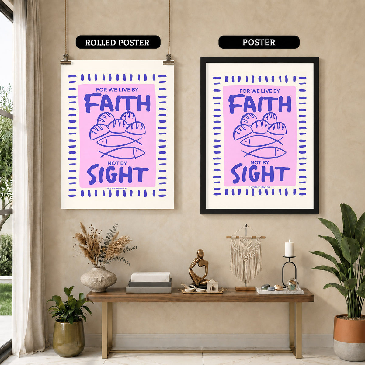 Faith Not Sight Bible Verse Poster/Canvas