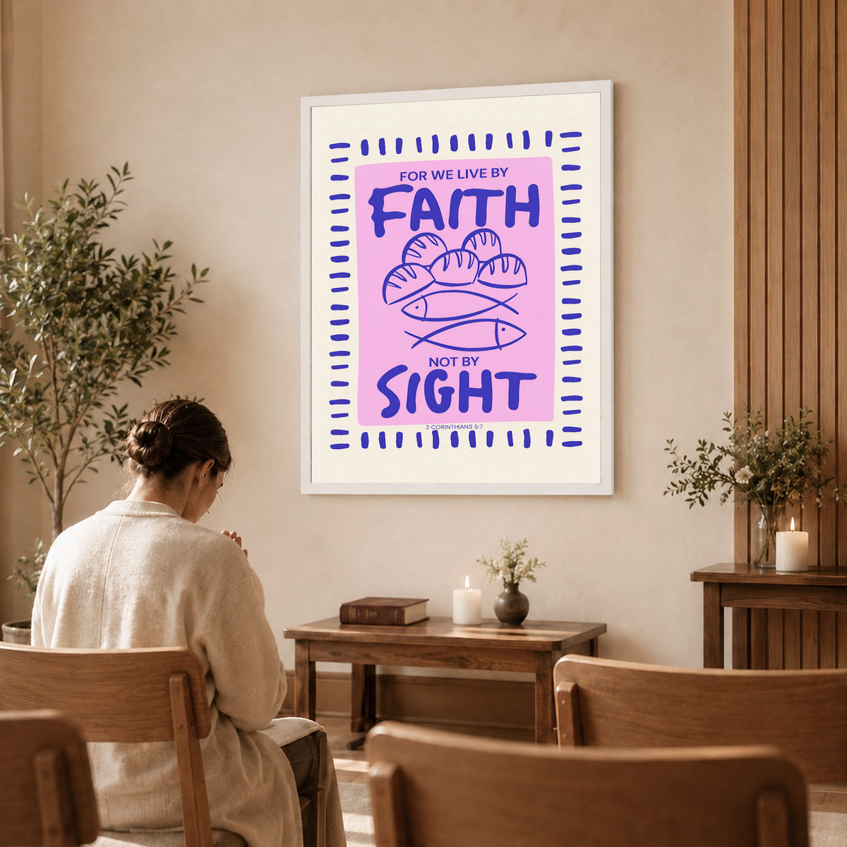 Faith Not Sight Bible Verse Poster/Canvas