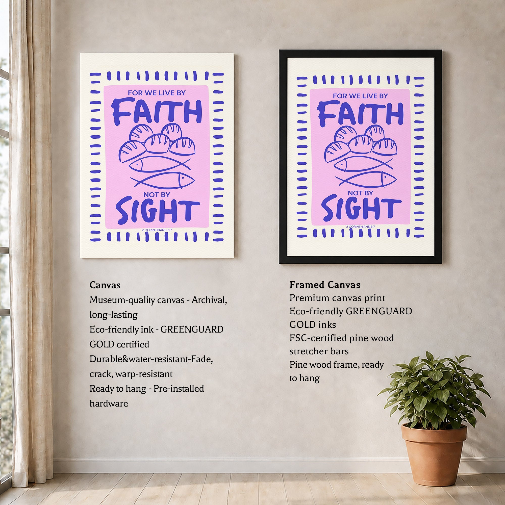 Faith Not Sight Bible Verse Poster/Canvas