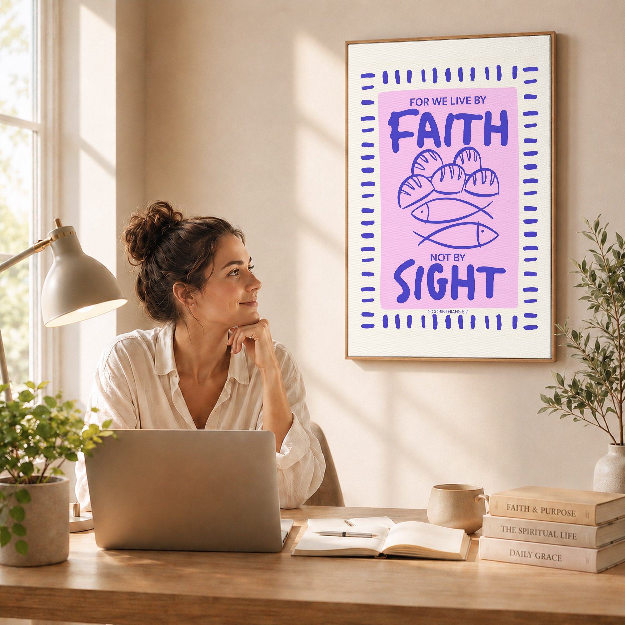 Faith Not Sight Bible Verse Poster/Canvas