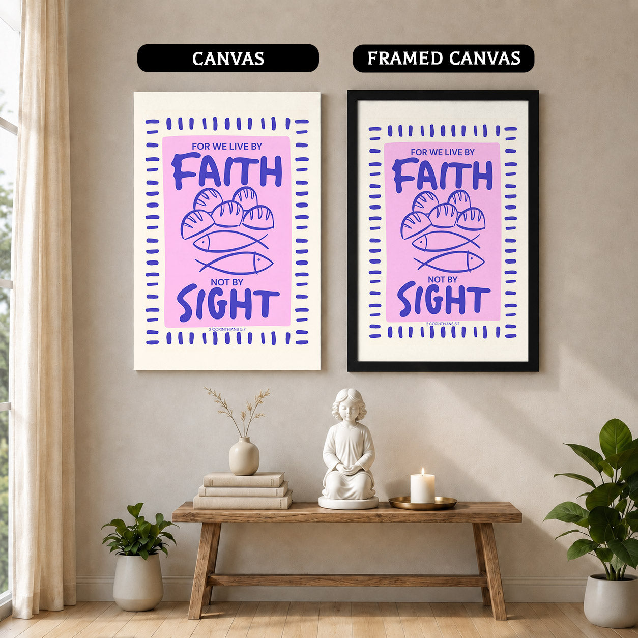 Faith Not Sight Bible Verse Poster/Canvas