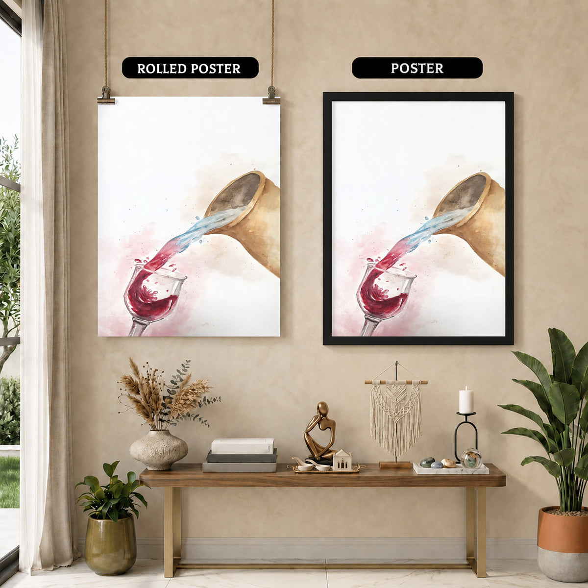 Water & Wine Pouring Christian Art Poster/Canvas