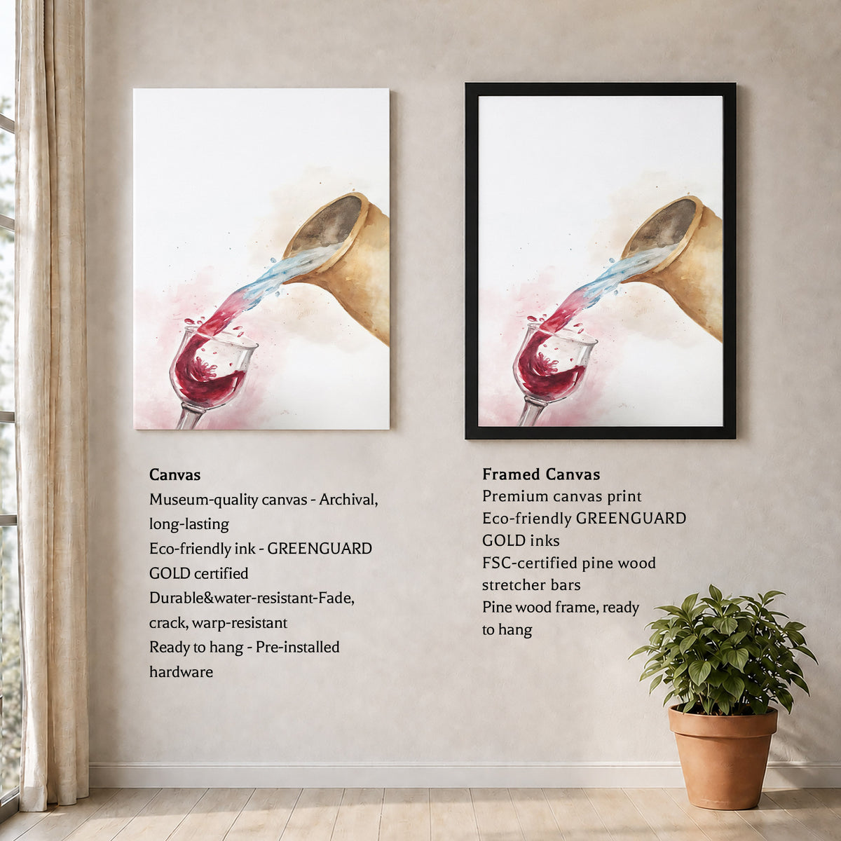 Water & Wine Pouring Christian Art Poster/Canvas