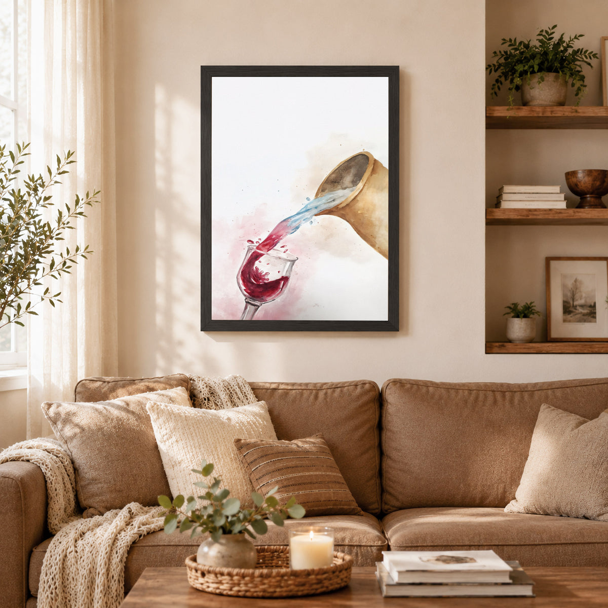 Water & Wine Pouring Christian Art Poster/Canvas