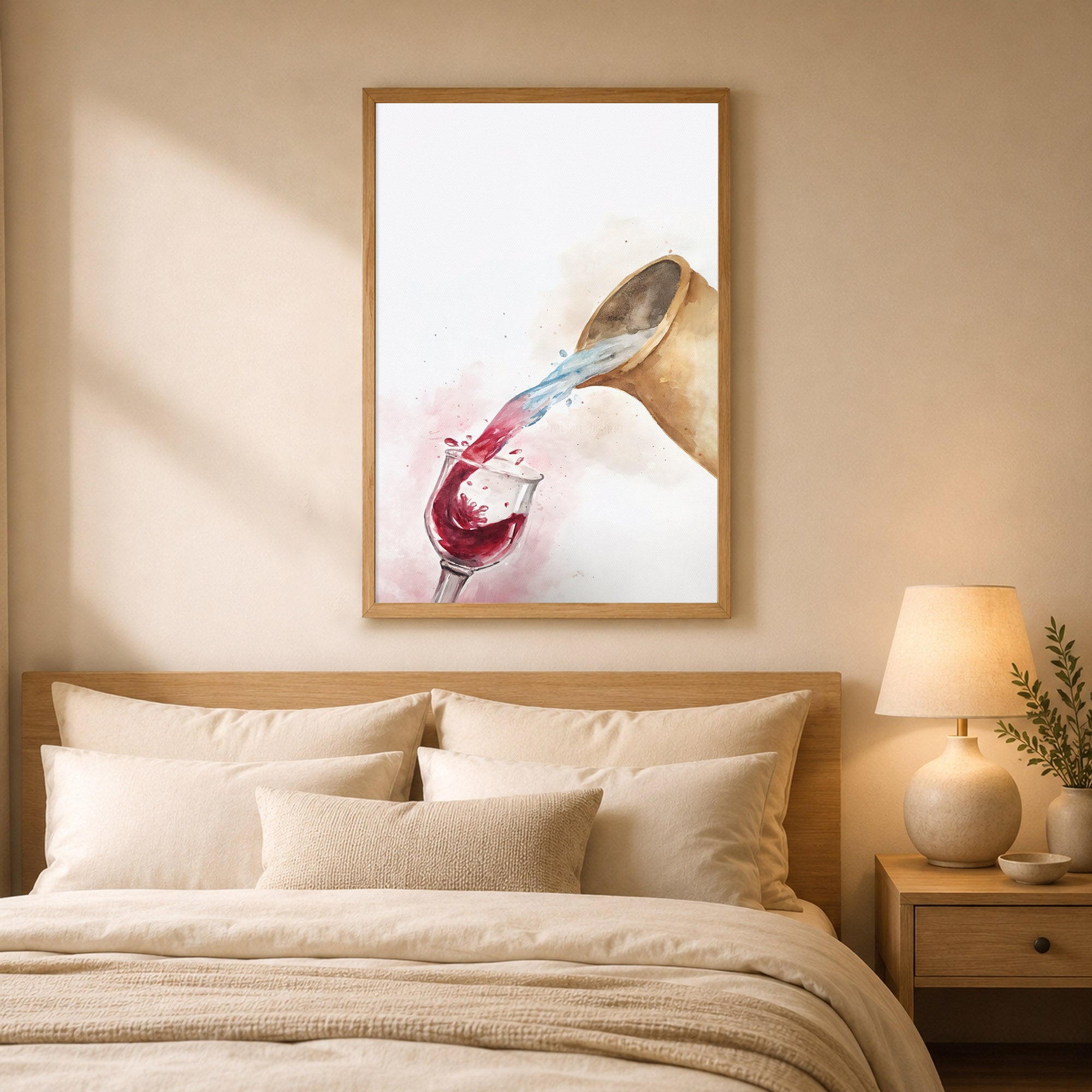 Water & Wine Pouring Christian Art Poster/Canvas