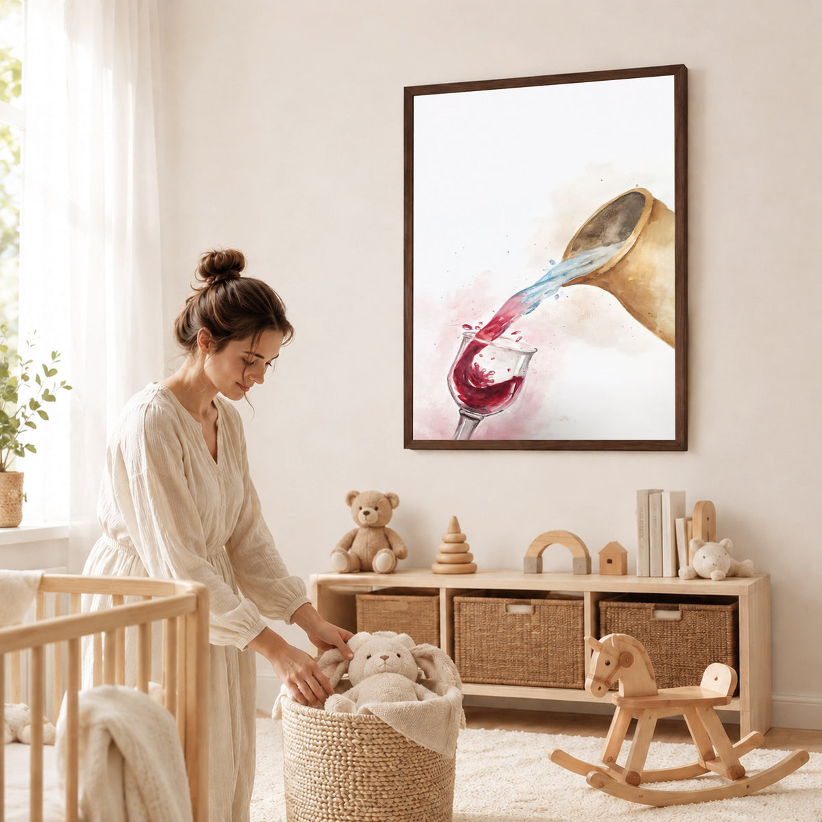 Water & Wine Pouring Christian Art Poster/Canvas