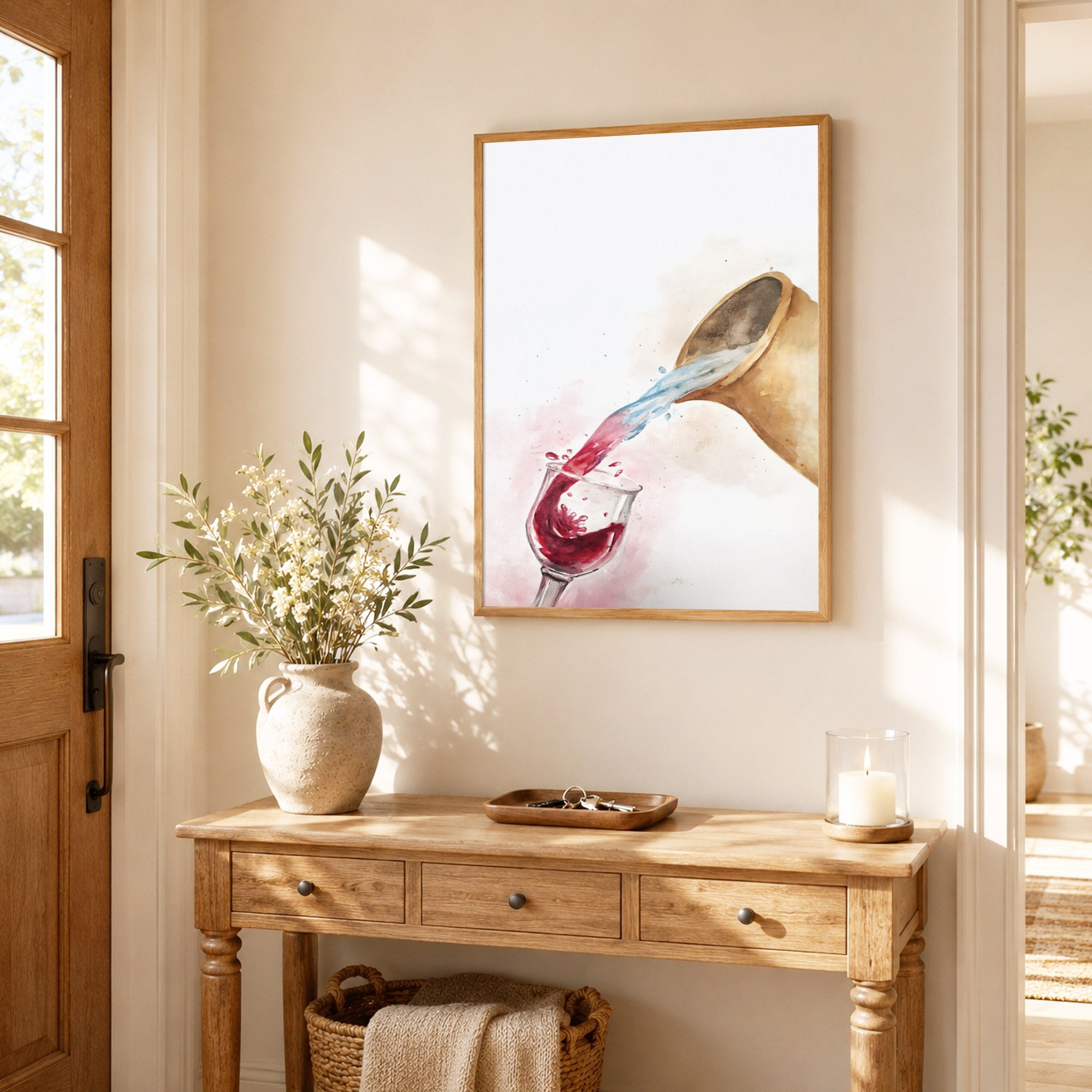 Water & Wine Pouring Christian Art Poster/Canvas