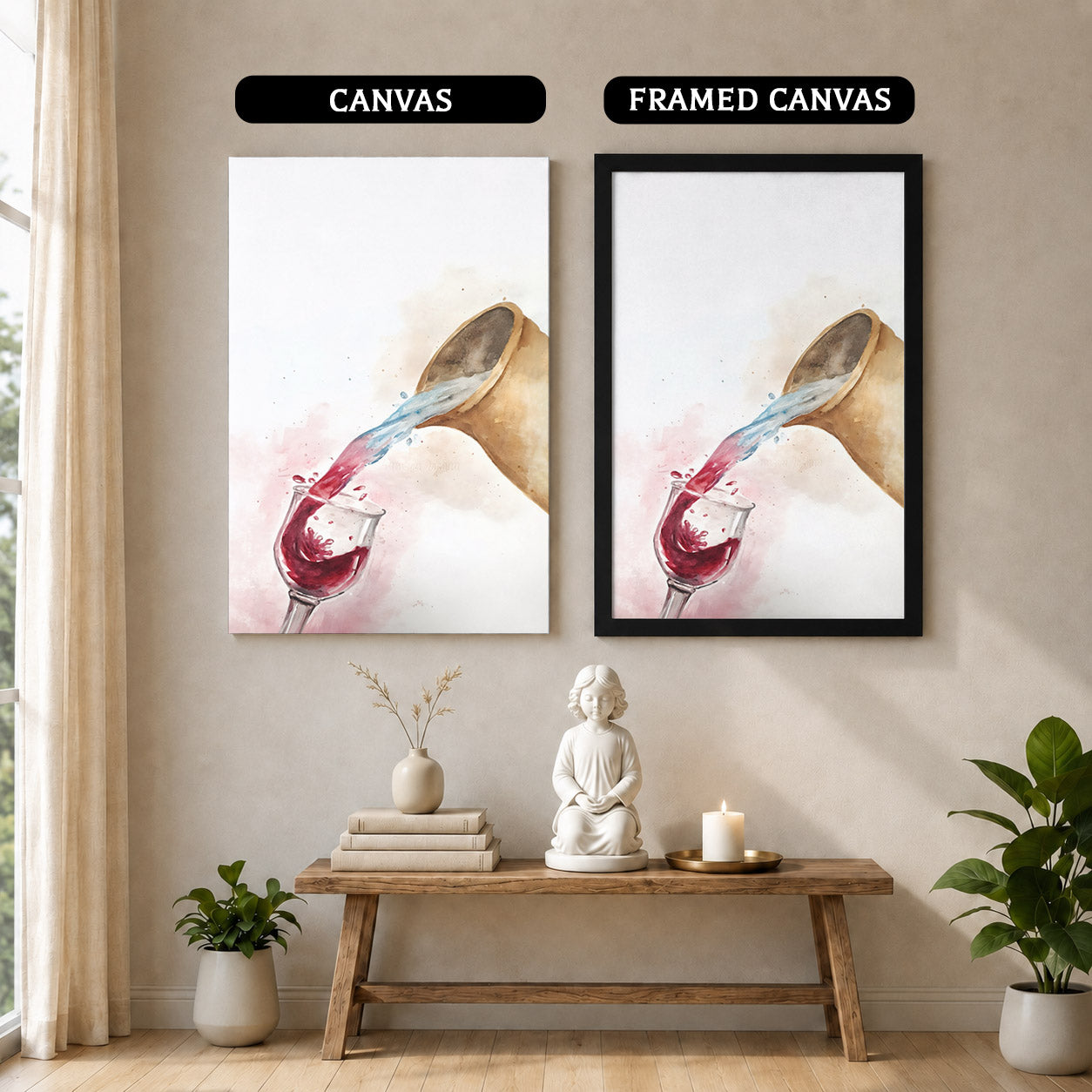 Water & Wine Pouring Christian Art Poster/Canvas