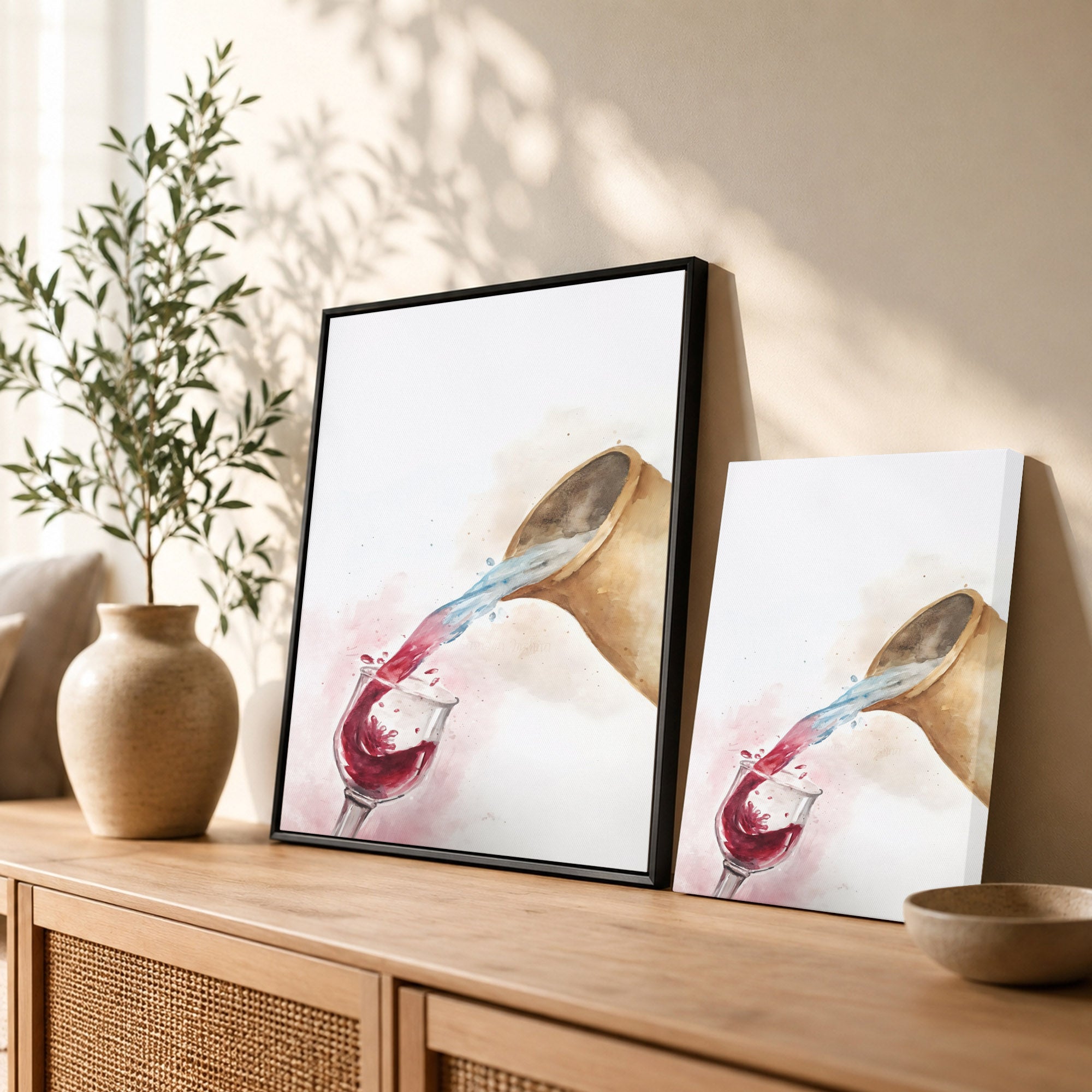 Water & Wine Pouring Christian Art Poster/Canvas