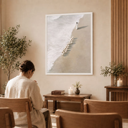 Jesus Walking with His Sheep Poster/Canvas