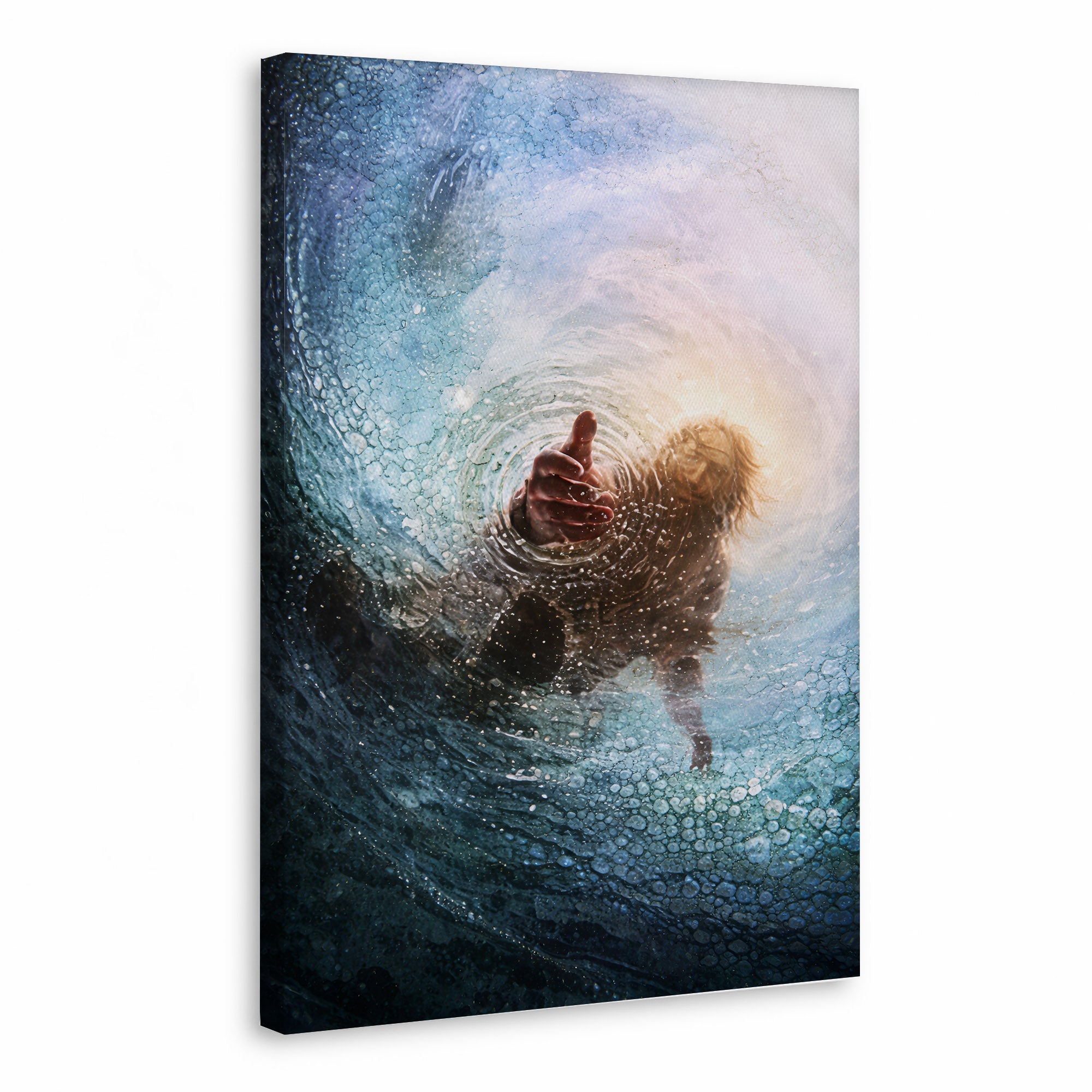 Jesus Saving Peter from the Water - Faith and Rescue Poster/Canvas