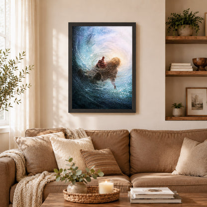 Jesus Saving Peter from the Water - Faith and Rescue Poster/Canvas