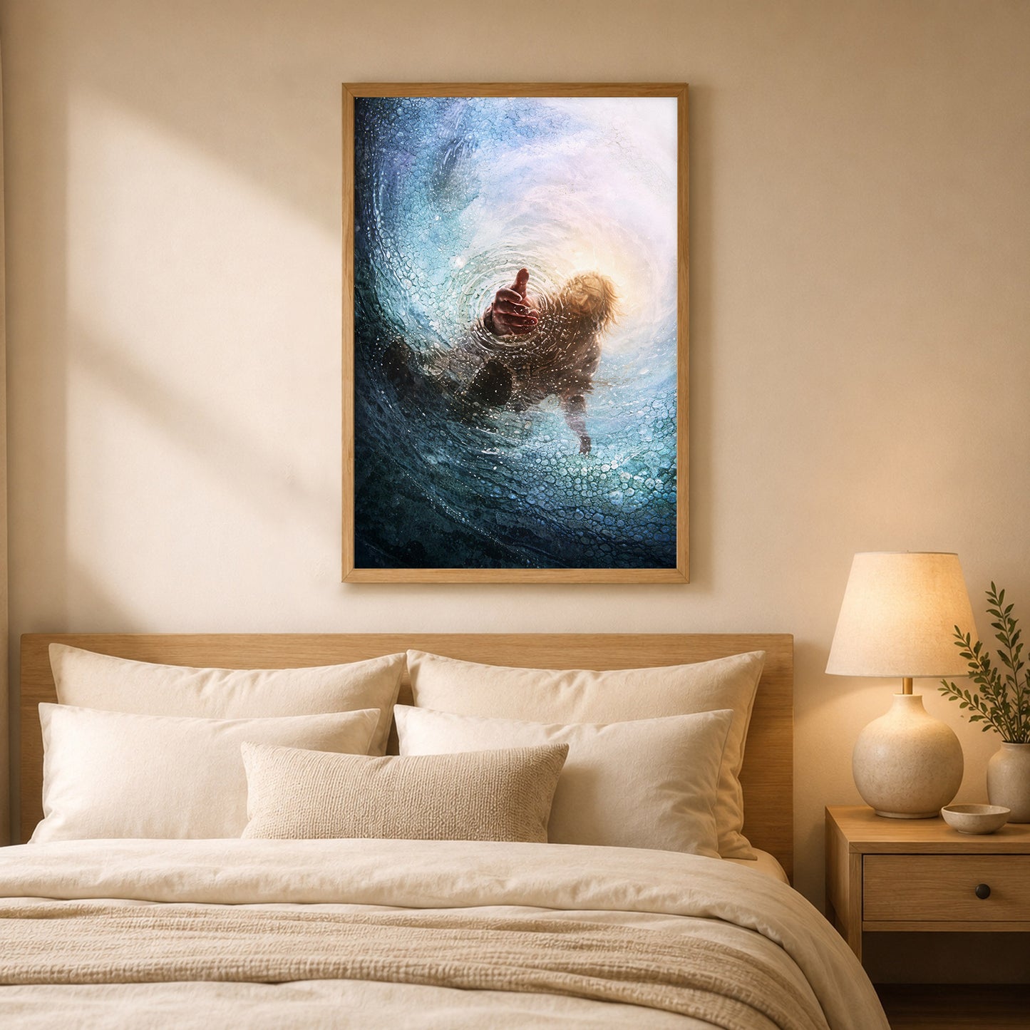 Jesus Saving Peter from the Water - Faith and Rescue Poster/Canvas