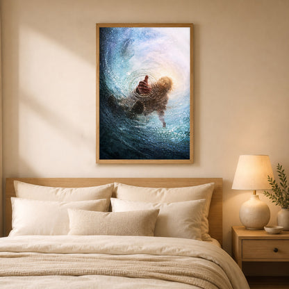 Jesus Saving Peter from the Water - Faith and Rescue Poster/Canvas