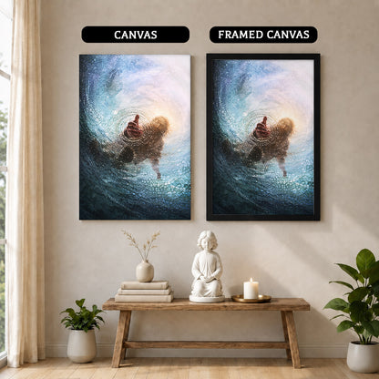Jesus Saving Peter from the Water - Faith and Rescue Poster/Canvas