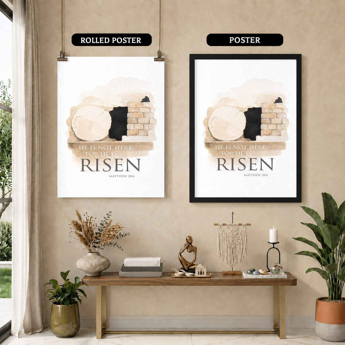 He is Risen - Matthew 28:6 Poster/Canvas
