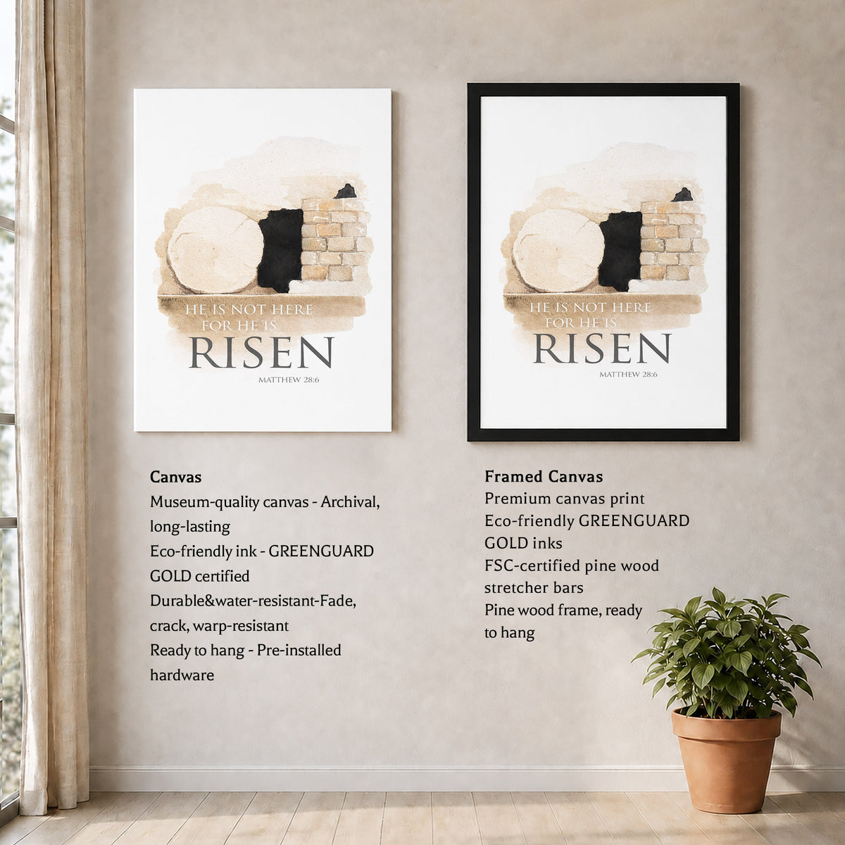 He is Risen - Matthew 28:6 Poster/Canvas
