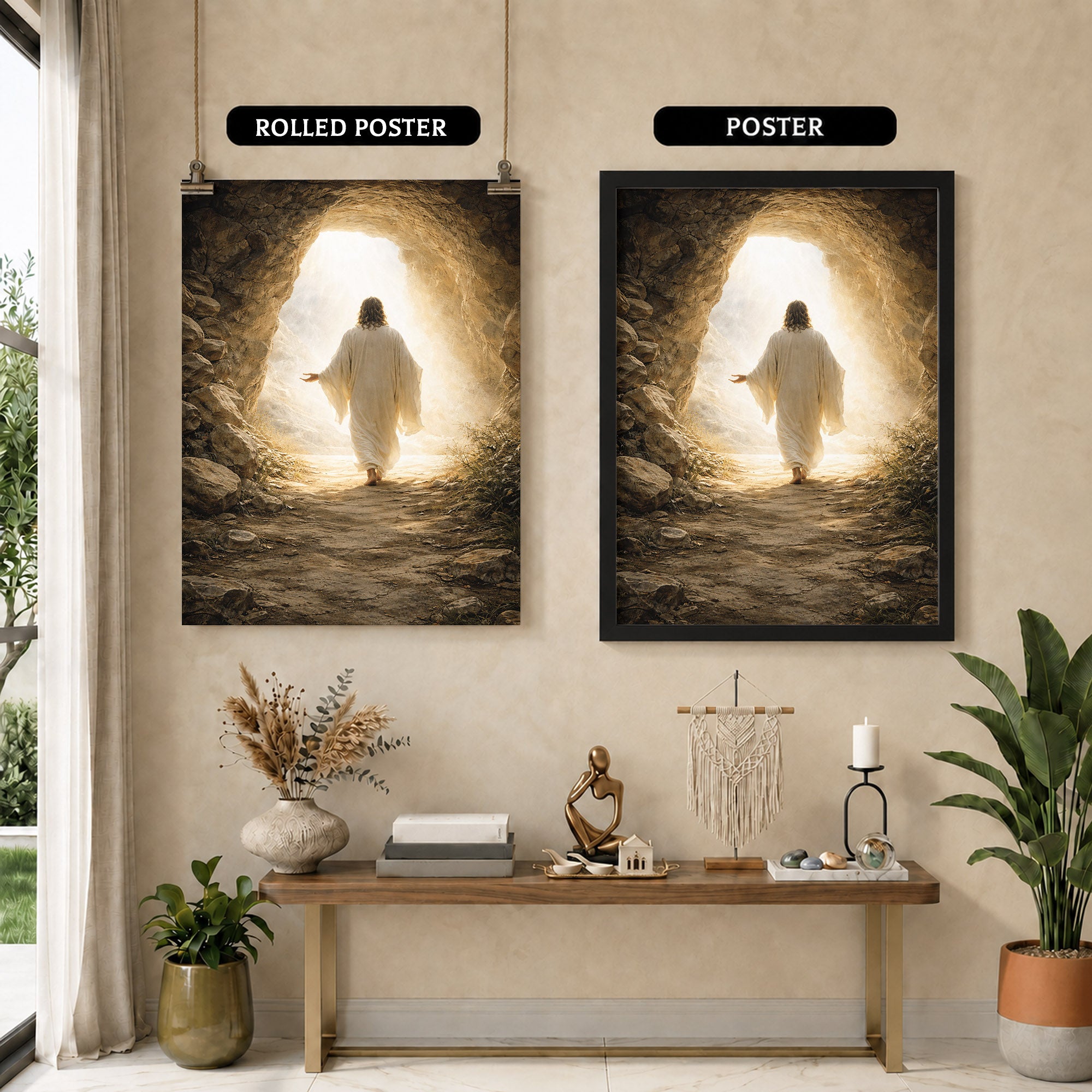 He Is Risen – Light Beyond the Tomb Christian Wall Art Poster/Canvas
