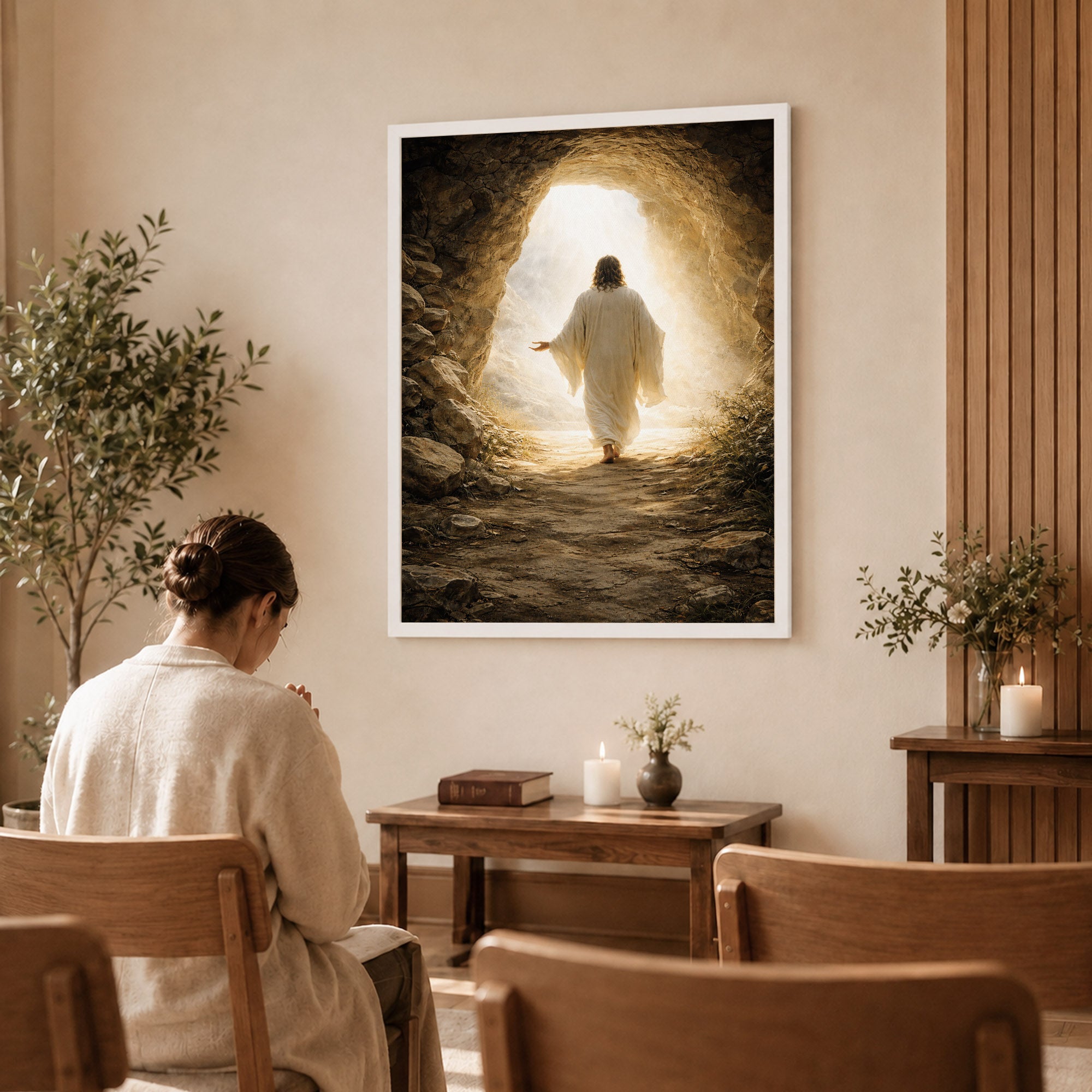 He Is Risen – Light Beyond the Tomb Christian Wall Art Poster/Canvas