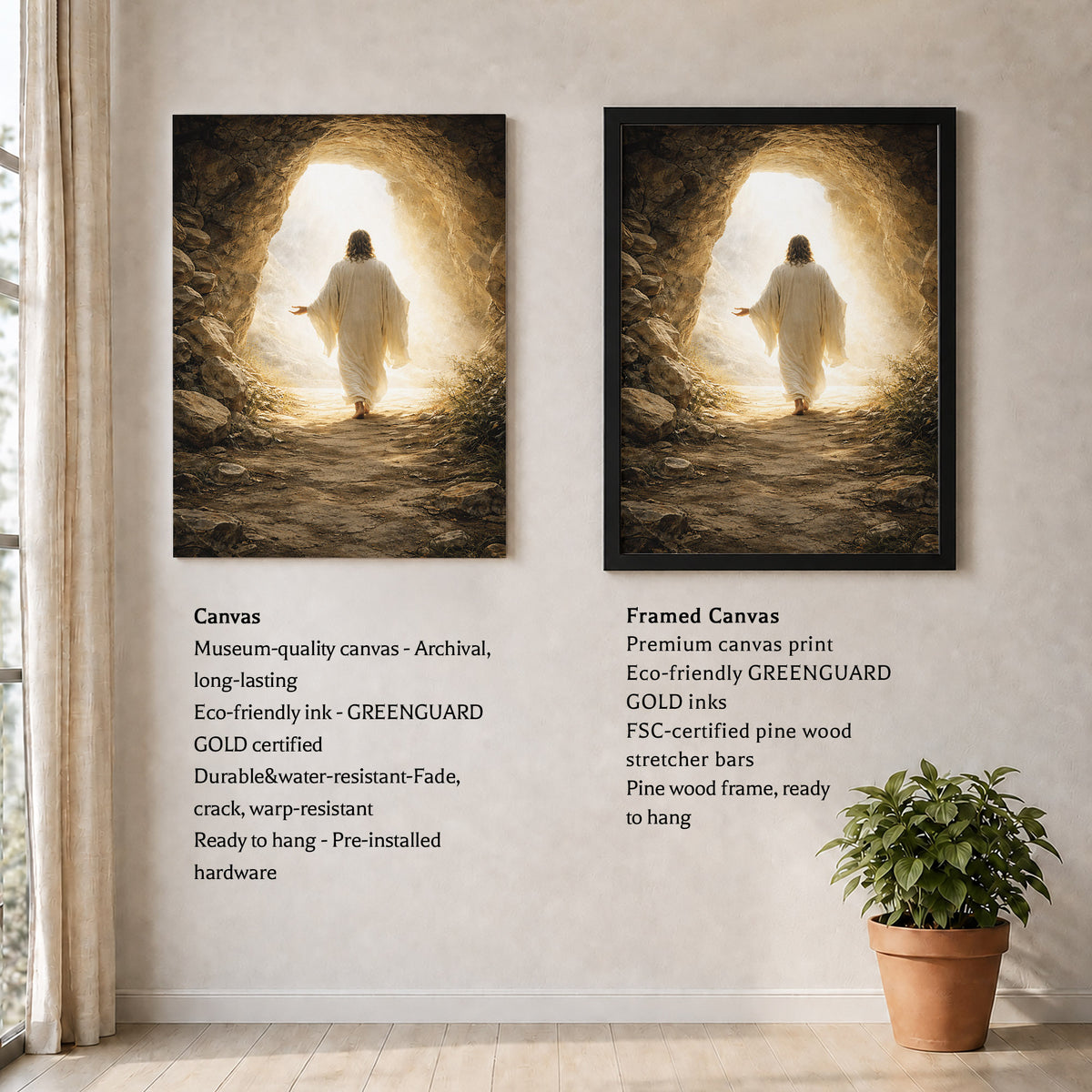 He Is Risen – Light Beyond the Tomb Christian Wall Art Poster/Canvas
