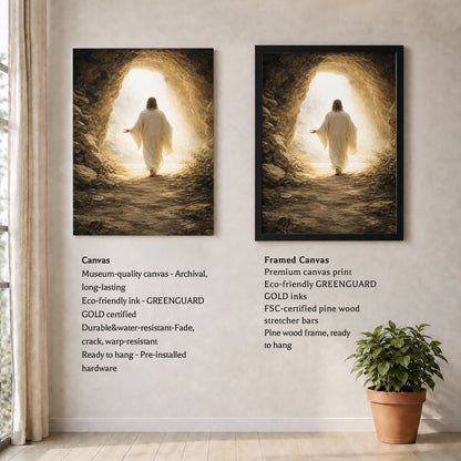 He Is Risen – Light Beyond the Tomb Christian Wall Art Poster/Canvas
