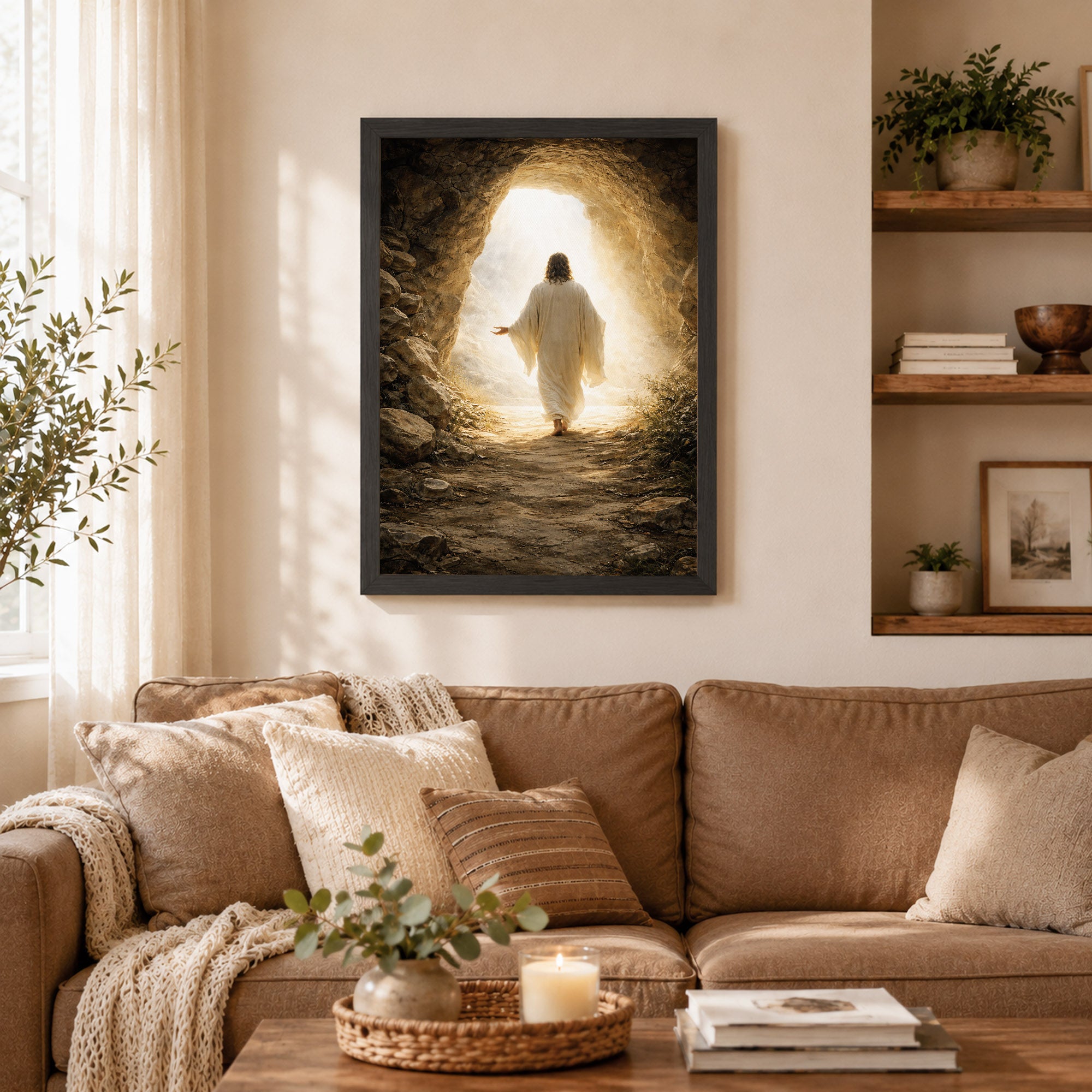 He Is Risen – Light Beyond the Tomb Christian Wall Art Poster/Canvas