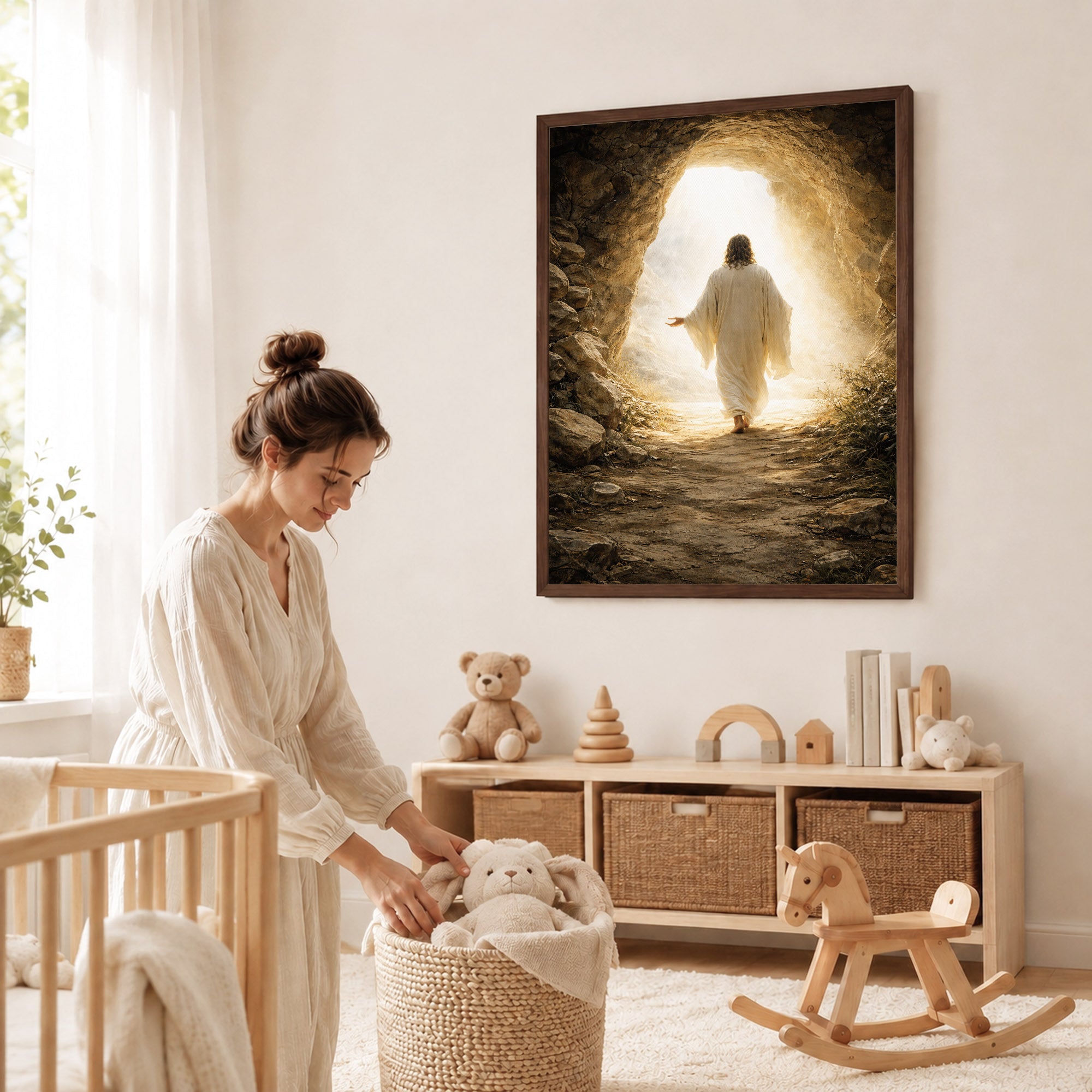 He Is Risen – Light Beyond the Tomb Christian Wall Art Poster/Canvas