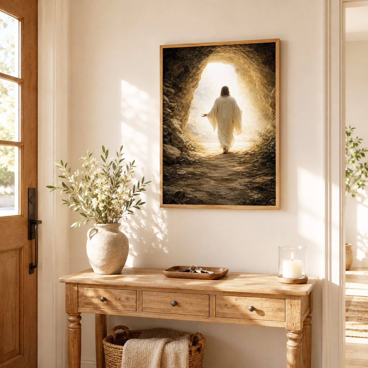 He Is Risen – Light Beyond the Tomb Christian Wall Art Poster/Canvas