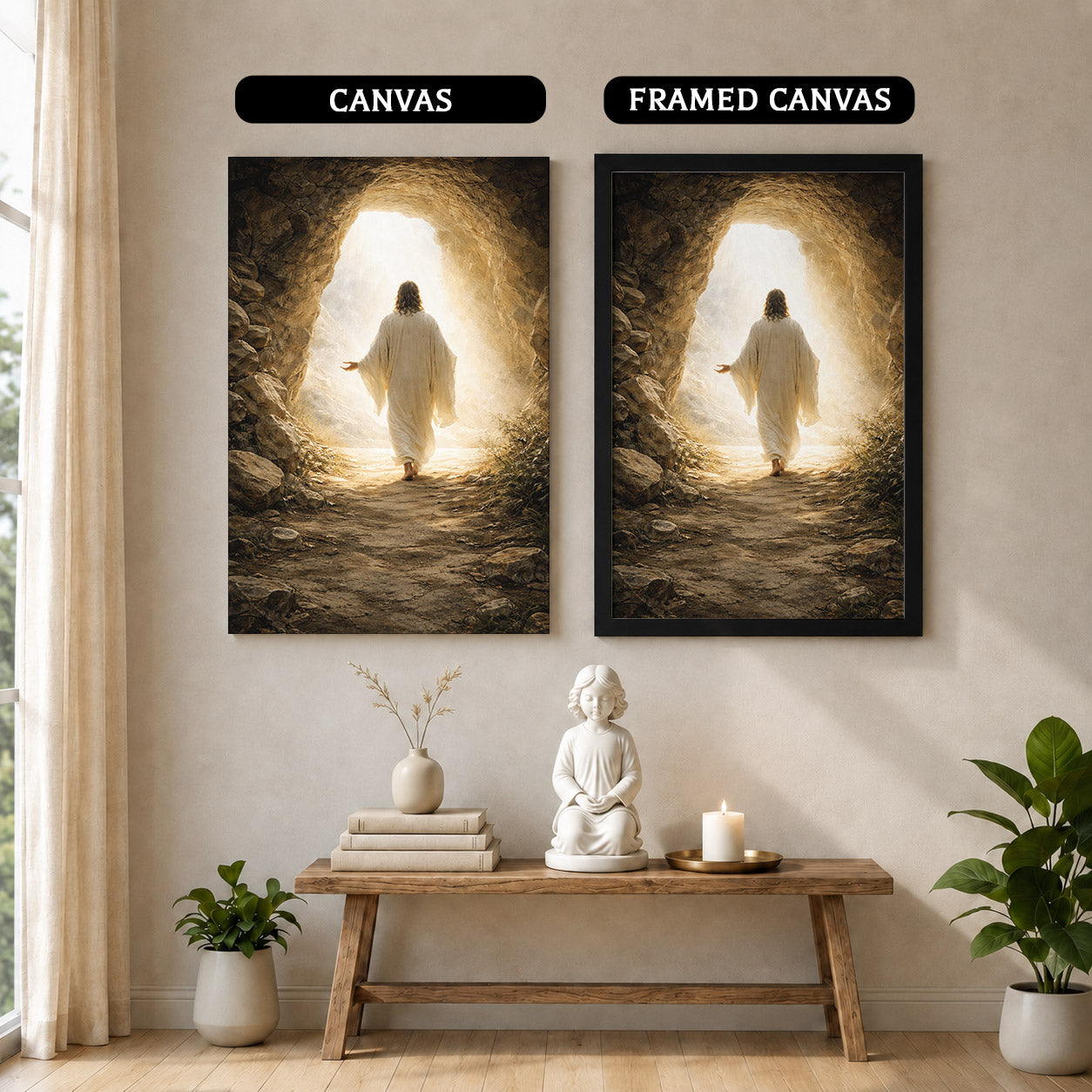 He Is Risen – Light Beyond the Tomb Christian Wall Art Poster/Canvas