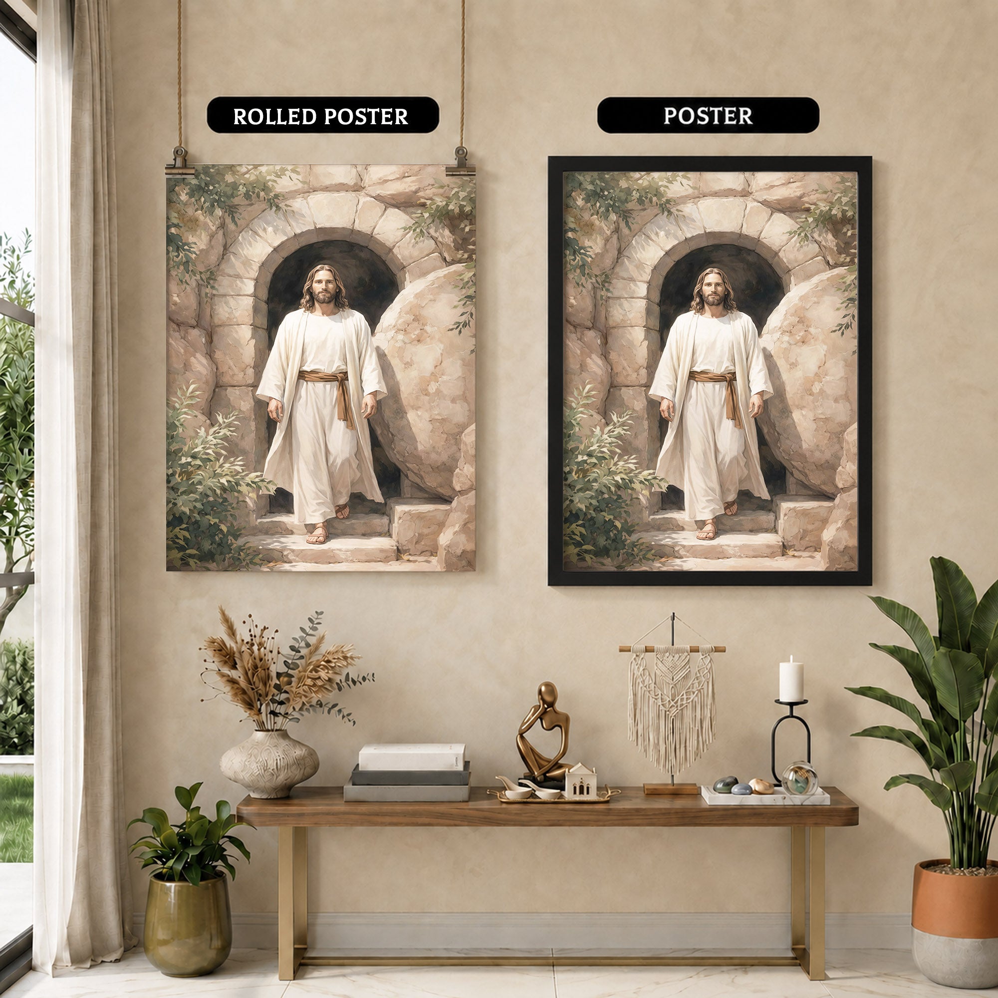 Jesus Steps From the Tomb Wall Art Poster/Canvas