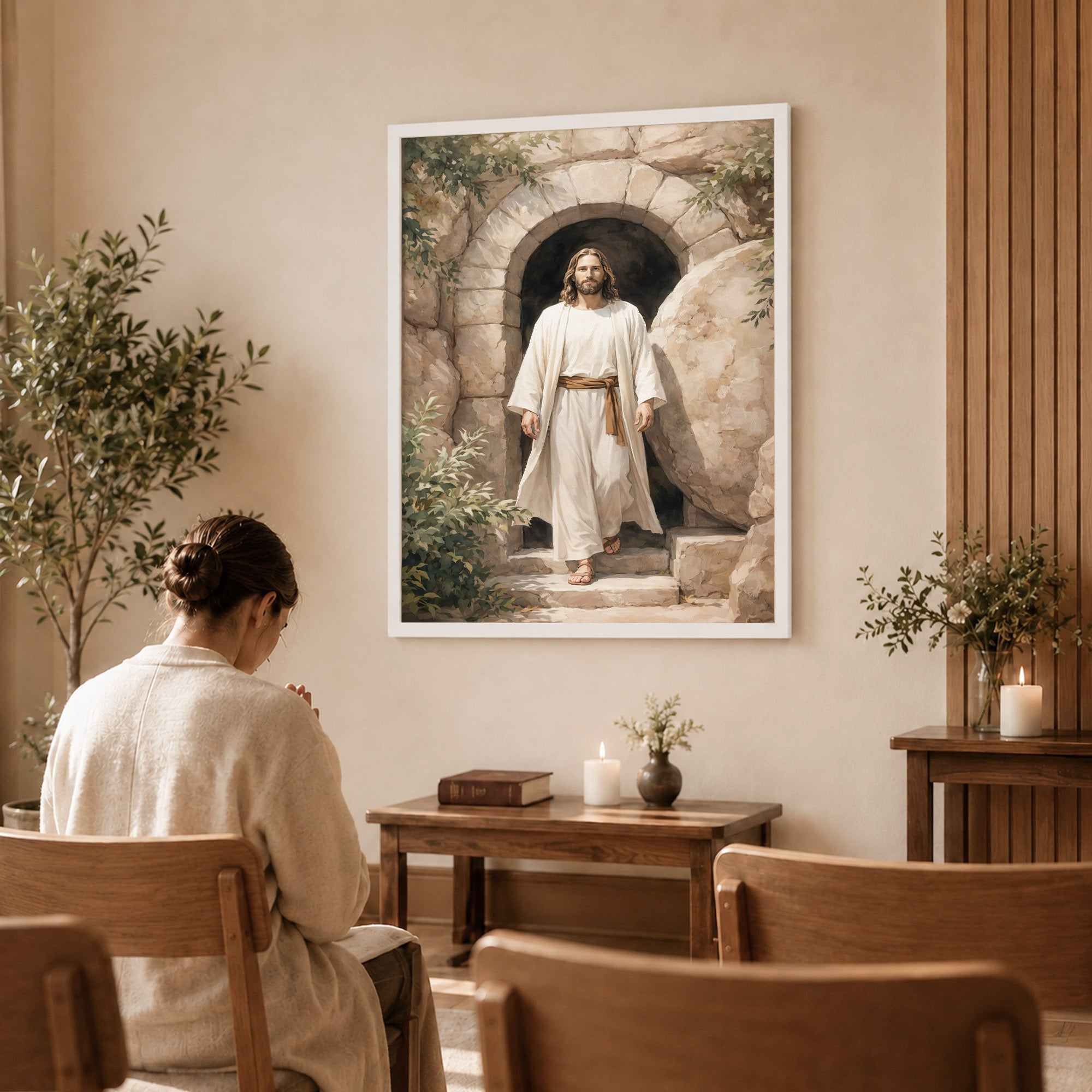 Jesus Steps From the Tomb Wall Art Poster/Canvas