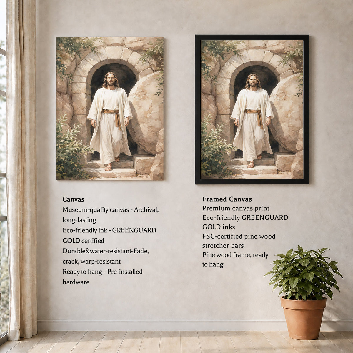 Jesus Steps From the Tomb Wall Art Poster/Canvas