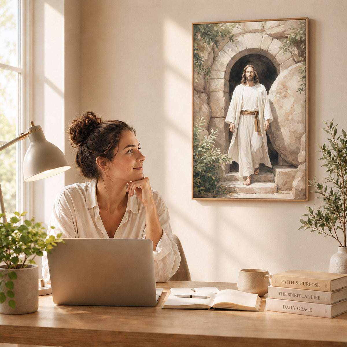 Jesus Steps From the Tomb Wall Art Poster/Canvas