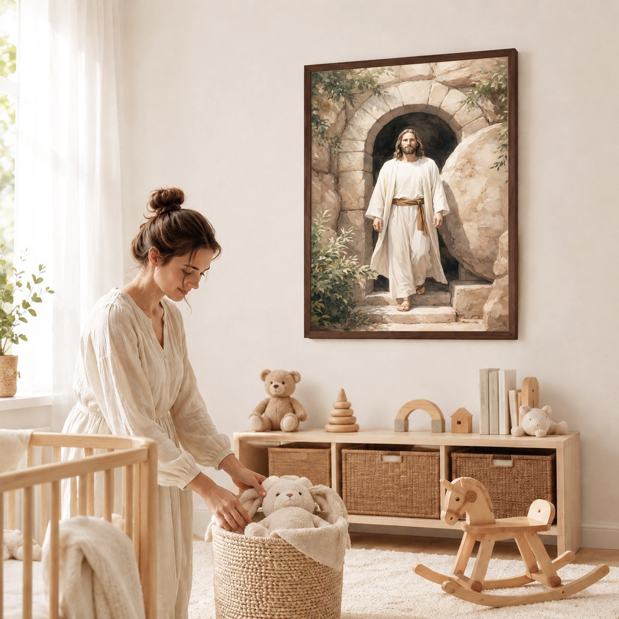 Jesus Steps From the Tomb Wall Art Poster/Canvas