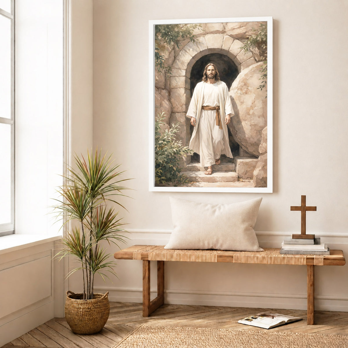 Jesus Steps From the Tomb Wall Art Poster/Canvas