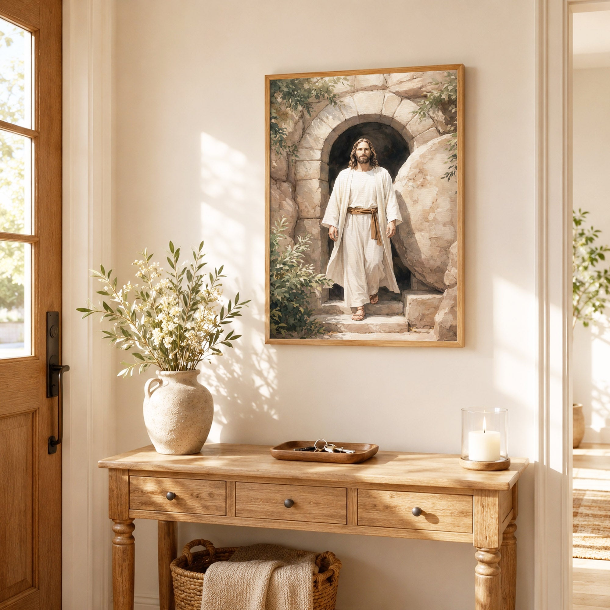 Jesus Steps From the Tomb Wall Art Poster/Canvas
