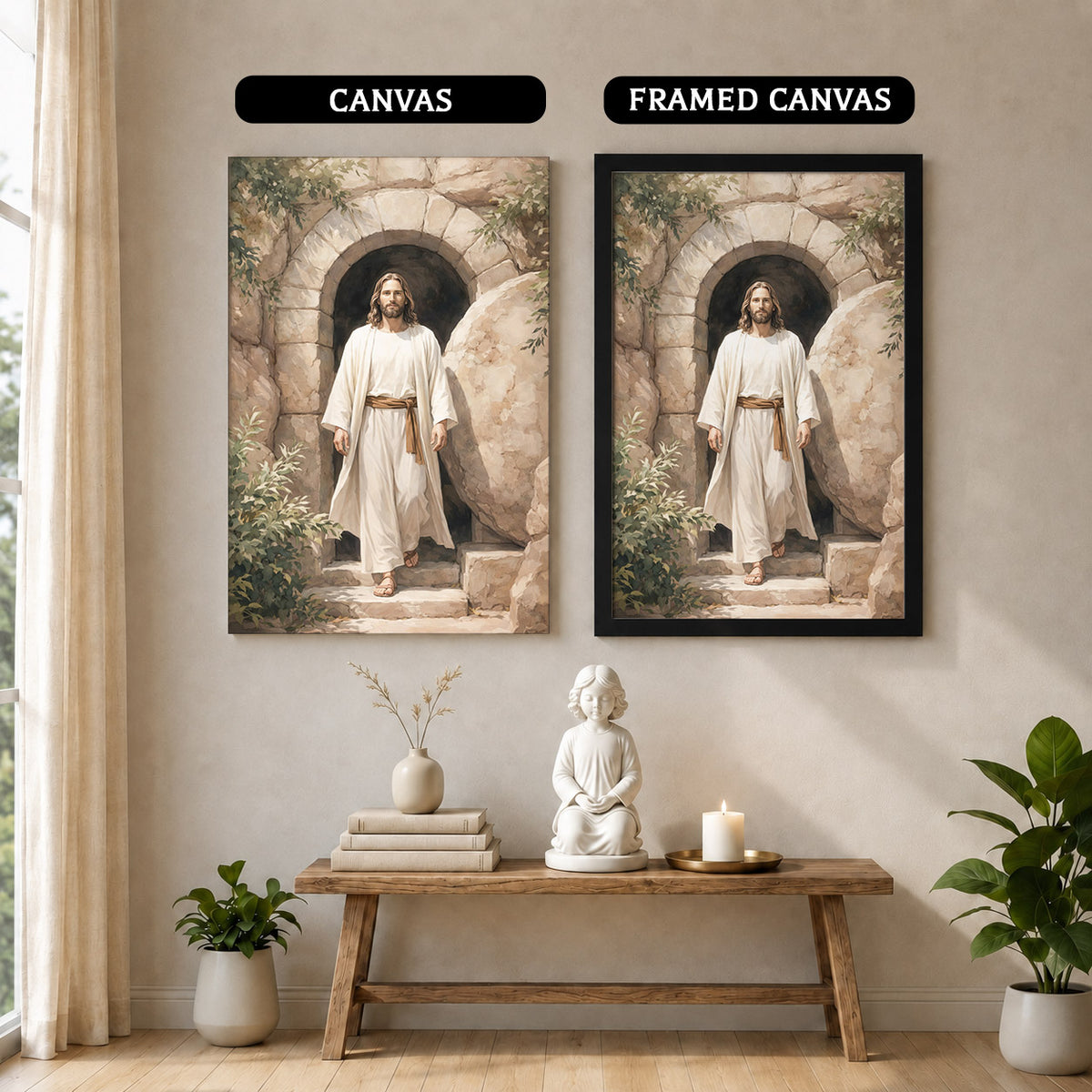 Jesus Steps From the Tomb Wall Art Poster/Canvas