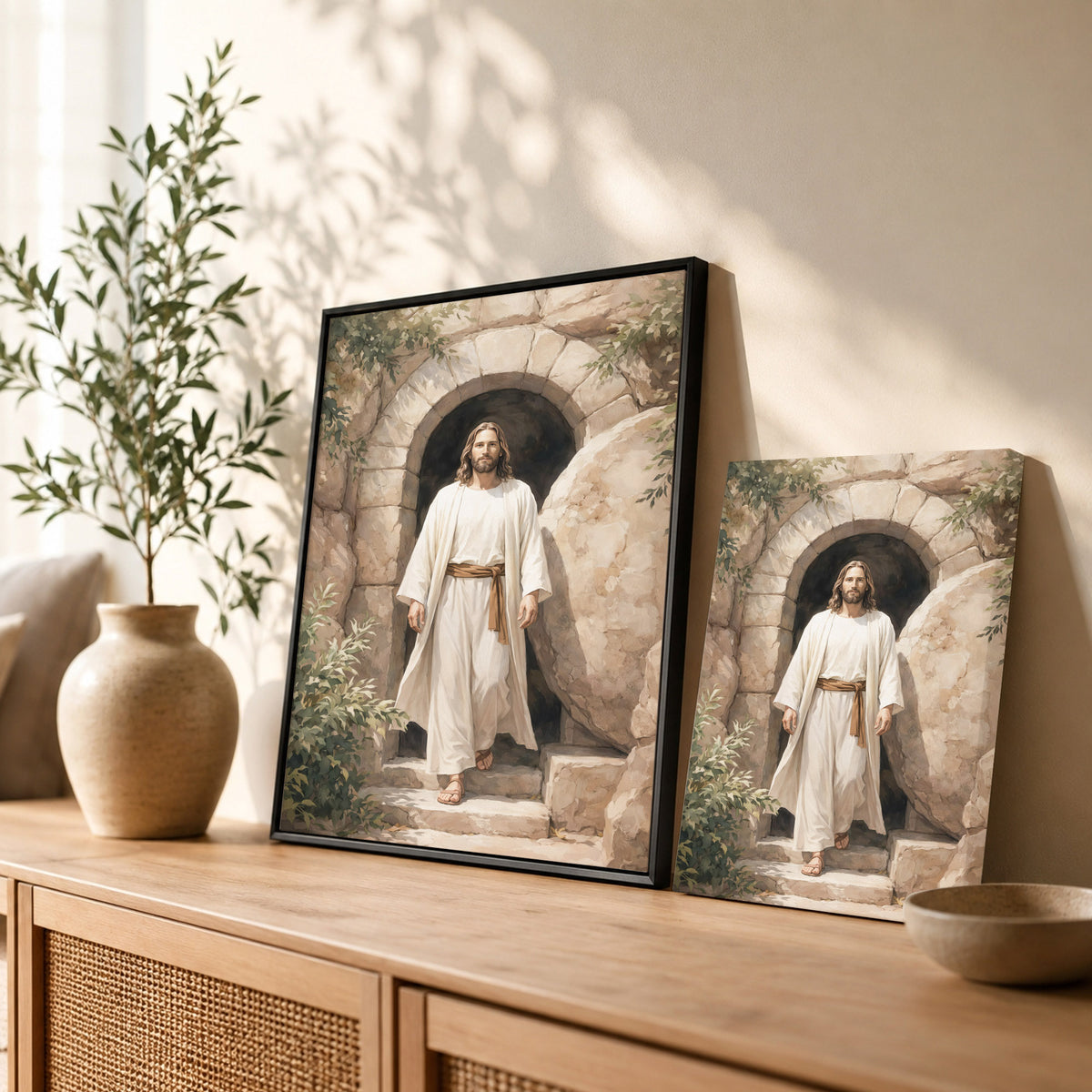 Jesus Steps From the Tomb Wall Art Poster/Canvas