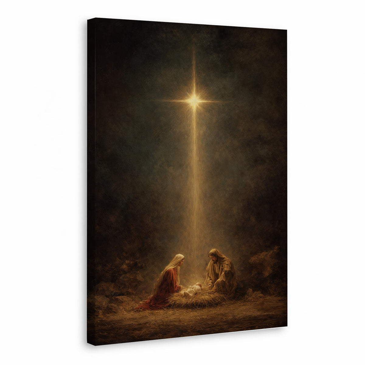 Holy Night – Nativity Light Wall Art Poster/Canvas