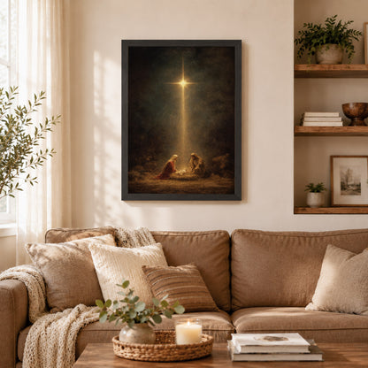 Holy Night – Nativity Light Wall Art Poster/Canvas