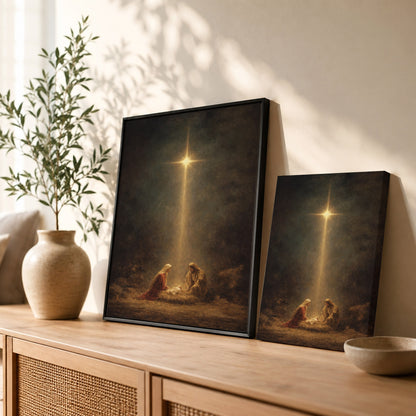 Holy Night – Nativity Light Wall Art Poster/Canvas