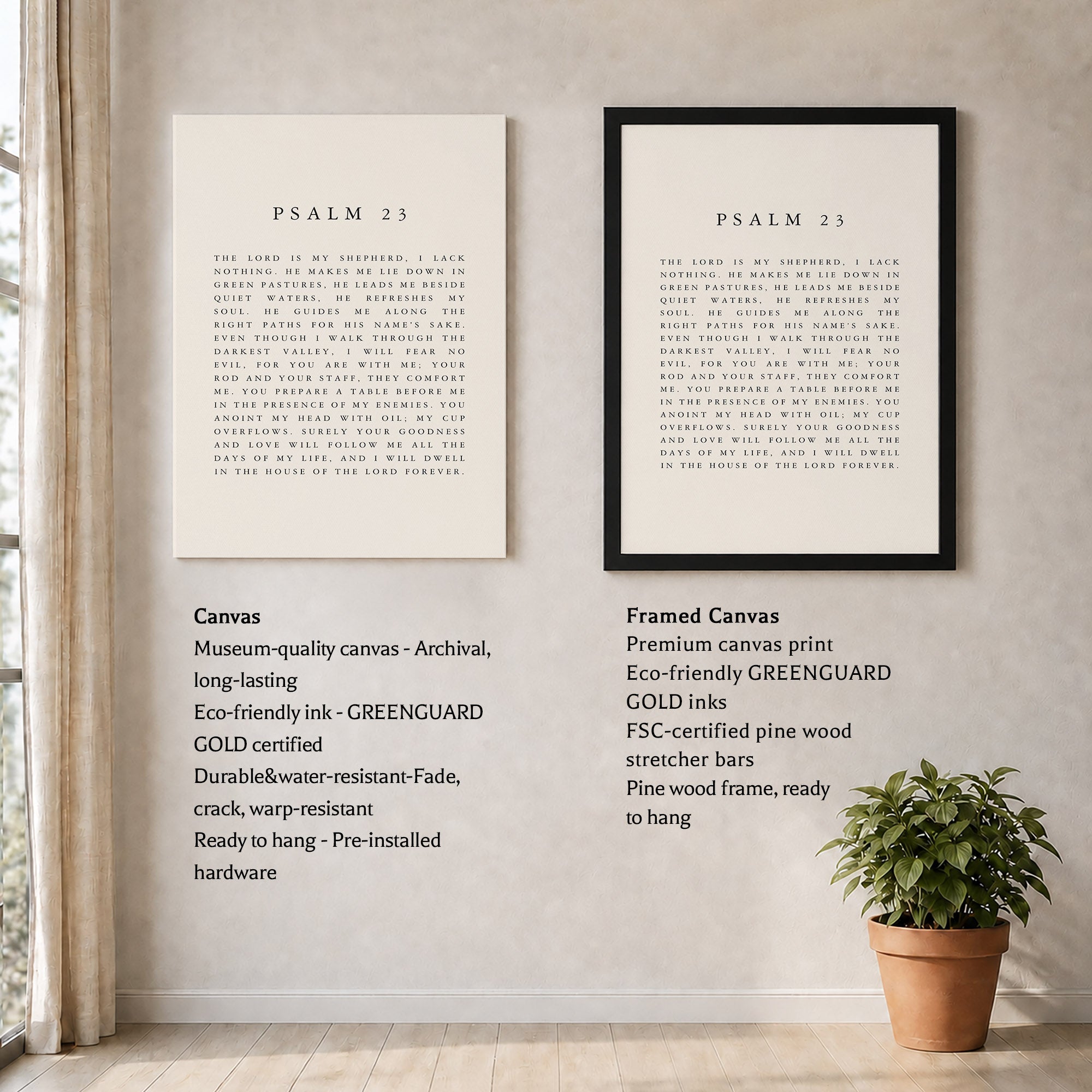 Psalm 23 Scripture Wall Art Poster/Canvas