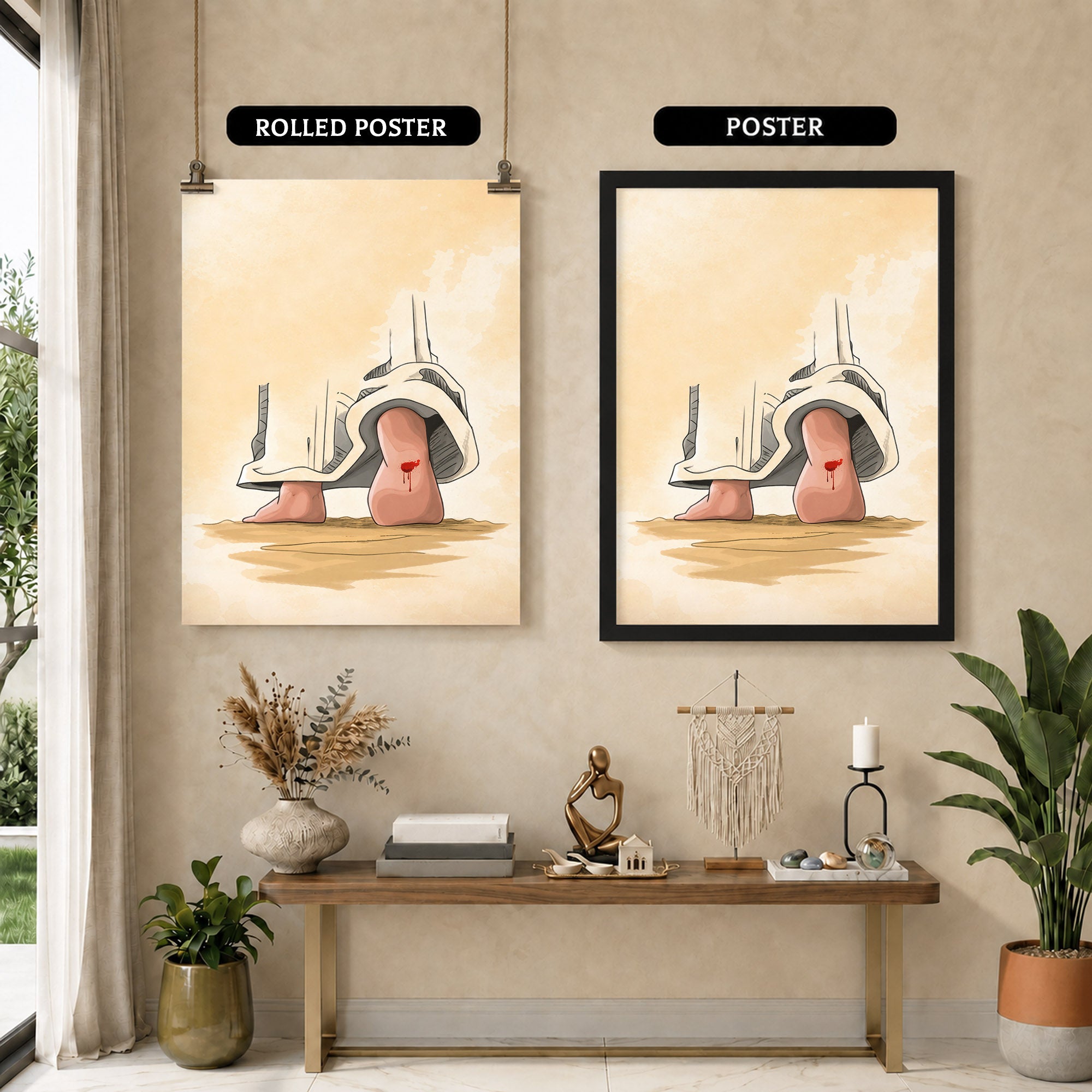 Nail Scar Jesus Feet Christian Wall Art Poster/Canvas