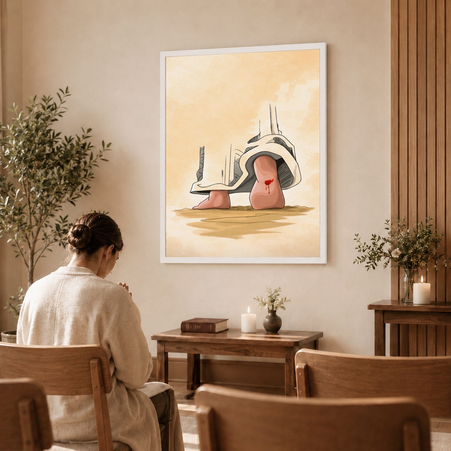 Nail Scar Jesus Feet Christian Wall Art Poster/Canvas