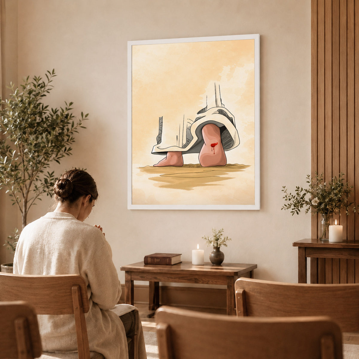 Nail Scar Jesus Feet Christian Wall Art Poster/Canvas