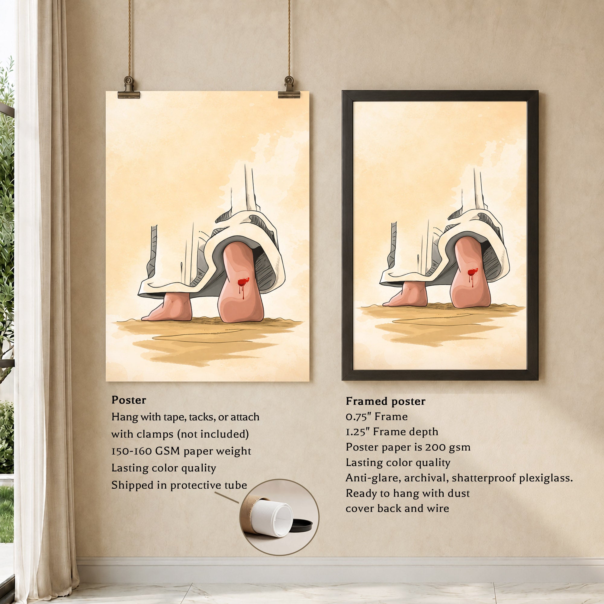 Nail Scar Jesus Feet Christian Wall Art Poster/Canvas