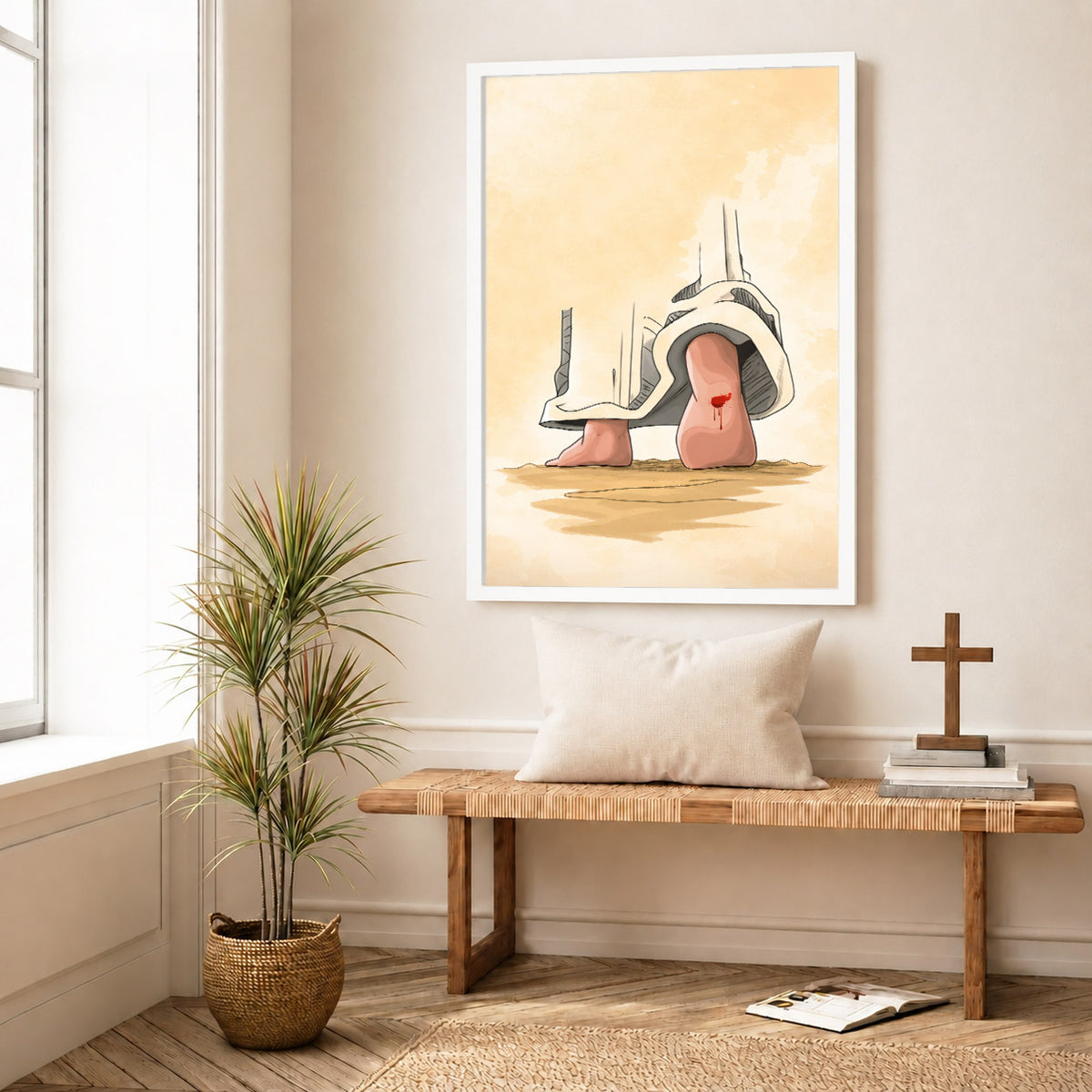 Nail Scar Jesus Feet Christian Wall Art Poster/Canvas
