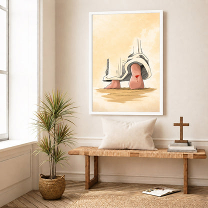 Nail Scar Jesus Feet Christian Wall Art Poster/Canvas