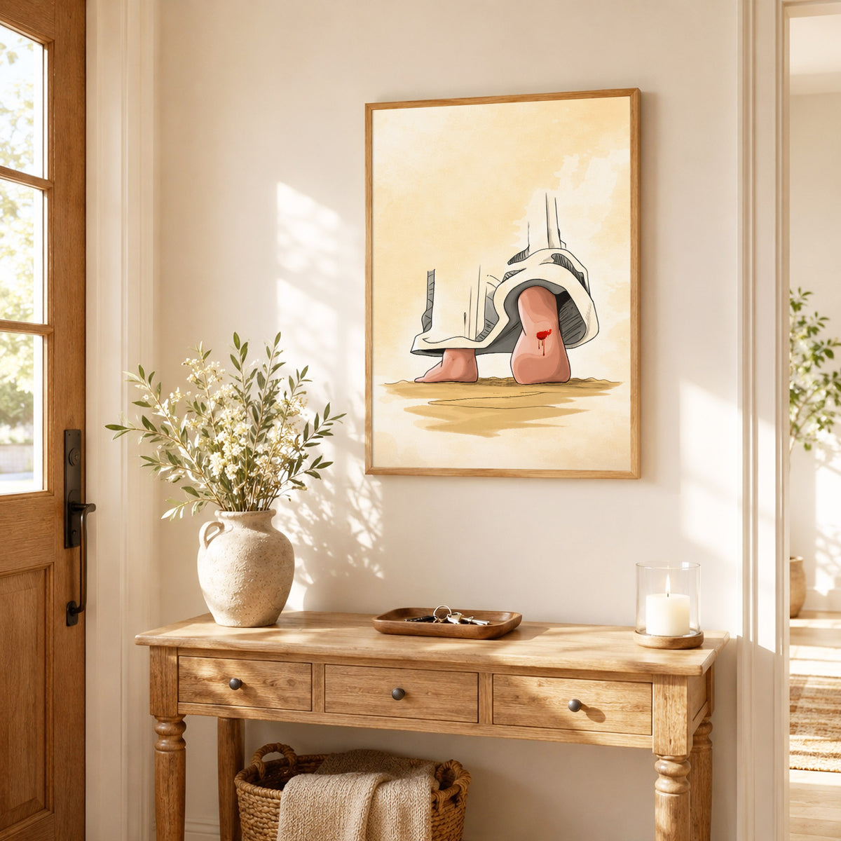 Nail Scar Jesus Feet Christian Wall Art Poster/Canvas