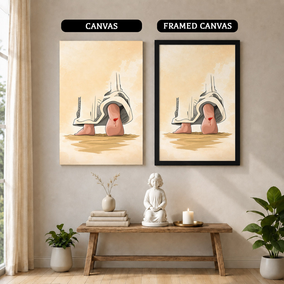 Nail Scar Jesus Feet Christian Wall Art Poster/Canvas